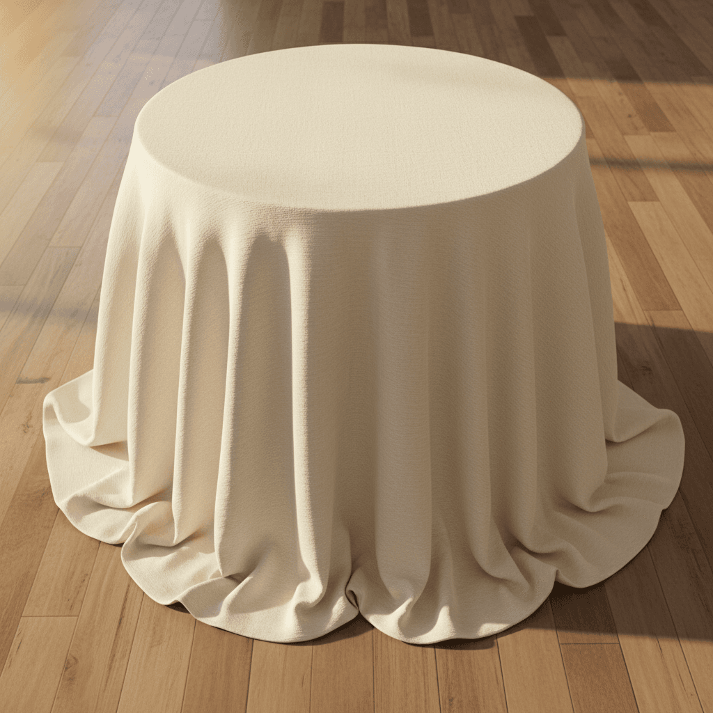 Premium tablecloth draped on event table